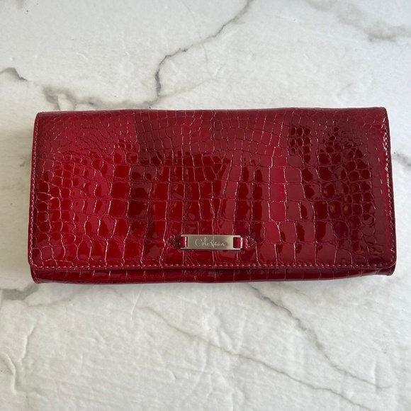 Cole Haan Handbags - Cole Haan Red crocodile patent clutch purse, new with tag
